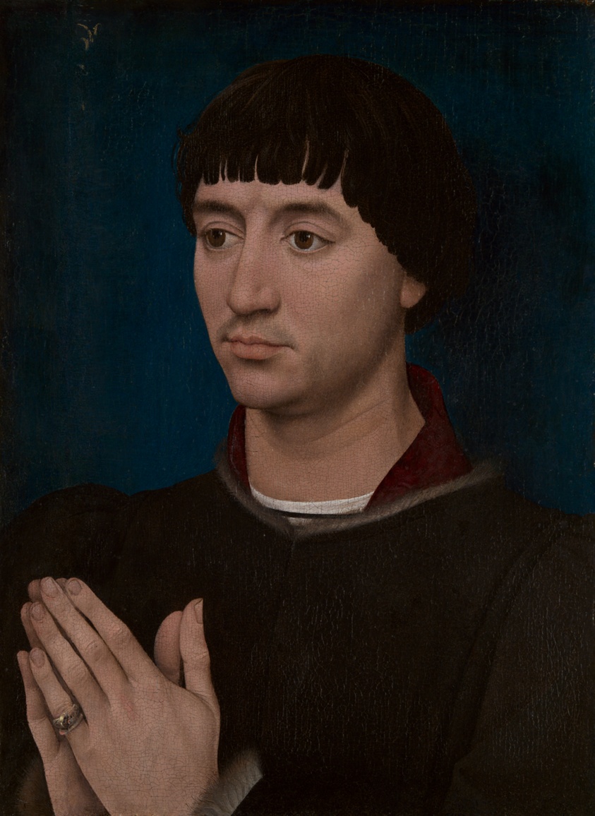 Portrait of Jean Gros (recto); Coat of Arms of Jean Gros (verso) von Rogier van der Weyden (Netherlandish, c. 1399–1464)
